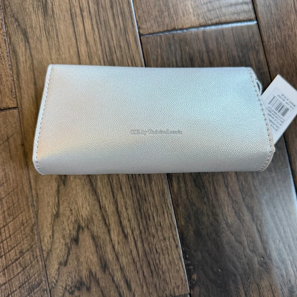 CXL‎ by Christian Lacroix NWT Silver Bali Caviar Small Clutch Wristlet